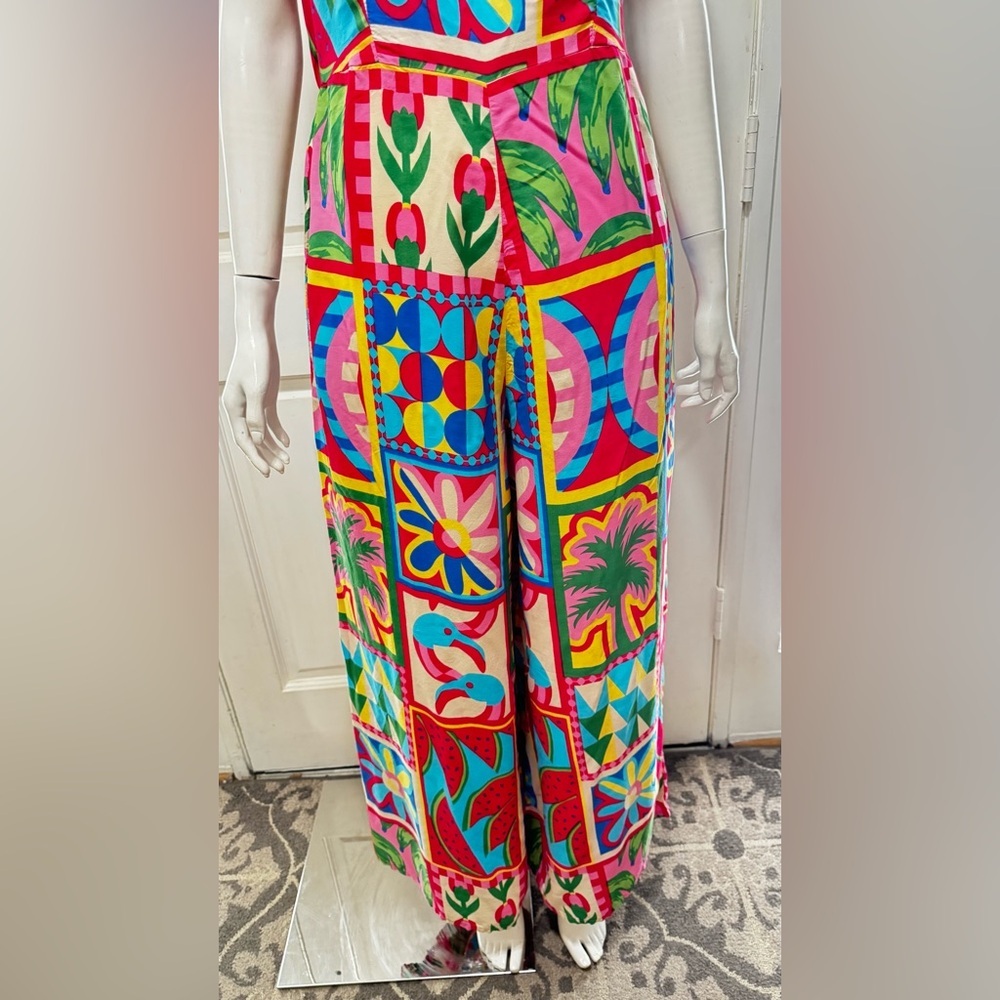 Sincerely Jules 100%Rayon Floral Multicolor Patterned Jumpsuit Size Large - Picture 7 of 13